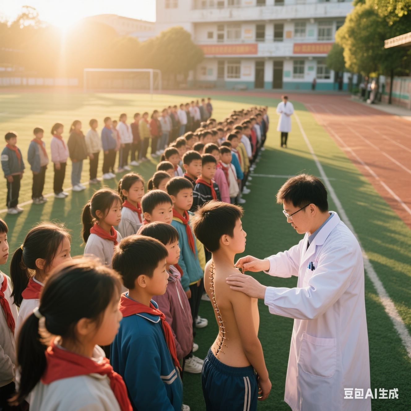 學校普查脊柱后凸